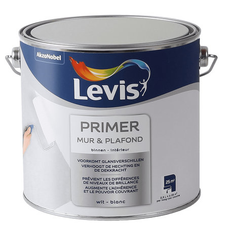 LEVIS PRIMER MUUR EN PLAFOND WIT 2.5L