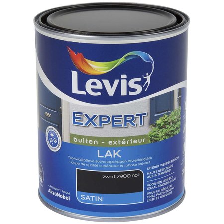 LEVIS EXPERT LAK BUITEN SATIN ZWART 1L