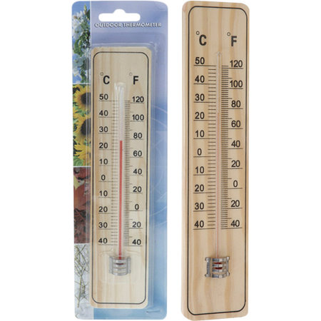 THERMOMETER HOUT 22.5X5CM NATUREL