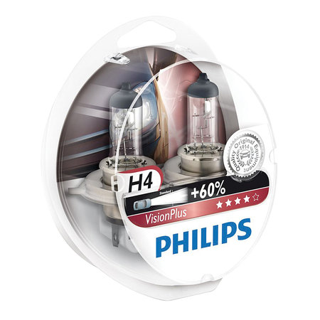 PACK VISION PLUS 2 X H4 PHILIPS NEW
