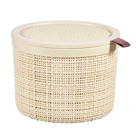 CURVER JUTE MAND ROND + DEKSEL OFFWHITE