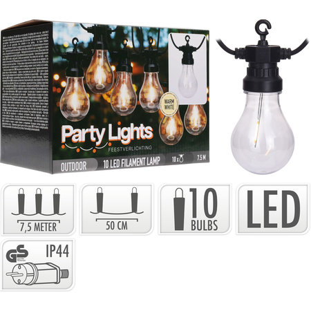 PARTYLIGHTS/FEESTVERLICHTING 10LED PEER W.WIT